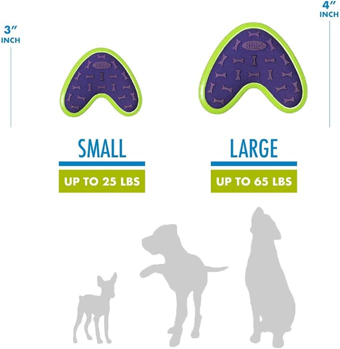 Hero - Outer Armor Boomerang Dog Toy - Dog Chew Toy - Dog Toys - Puppy Toys - Pet Toys - Designed for Medium to Large Sized Dogs from 45-65 lbs - Purple