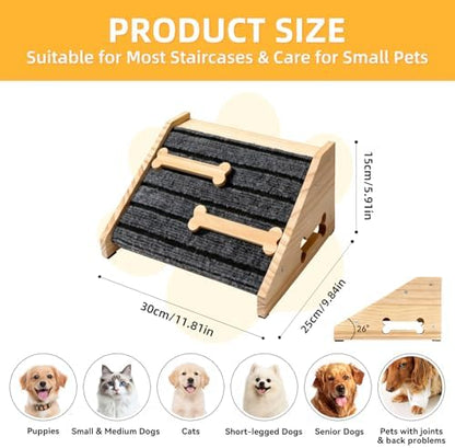 Dog Ramp for Stairs, 2-Pack Wooden Stair Wedge for Dogs - Image 2