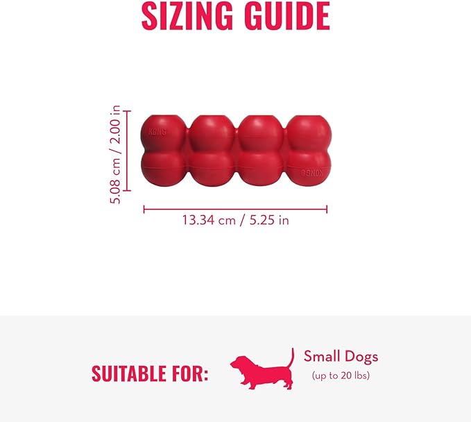 KONG Ring & Goodie Ribbon - Durable Rubber Treat-Dispensing Chew Toy for Dental Health - for Small Dogs