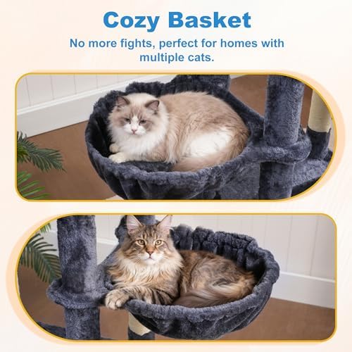 Hey-brother Cat Tree Tower with Large Platform, Spacious Condo, MPJ060G - Image 6