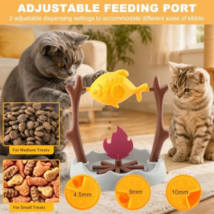 Cat Slow Feeder Treat Dispenser, Foraging Interactive Cat Puzzle Fish Toy - Image 5