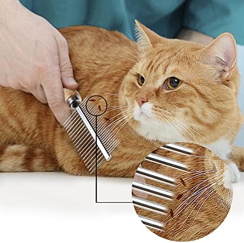 Undercoat Rake for Dogs, 2 Pack Double Coat Brush Set Long Tooth Undercoat Brush & Flea Comb, Long Hair Dog Combs for Grooming Shedding German Shepherd Horse Great Pyrenees - Image 6
