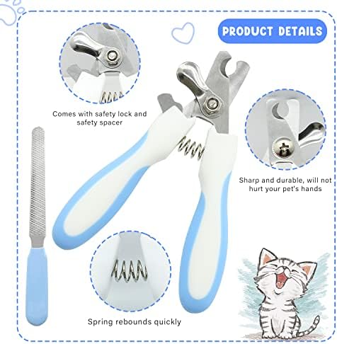 Pet Grooming Kit with Slicker Brush Bath Massage Glove Brush Pet Shedding Comb Nail Clipper Trimmer 6 Piece Set for Rabbit Kitten Guinea Pig Cat Chinchilla Ferret Small Animals - Image 6