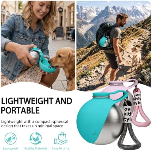 Portable Pet Water Bottle & Collapsible Dog Bowls, Spill Proof Water Dispenser, Cat Food Container & Dog Treat Holder, Small Size Pet Supplies Travel Accessories for Puppy Walking & Gifts - Image 5