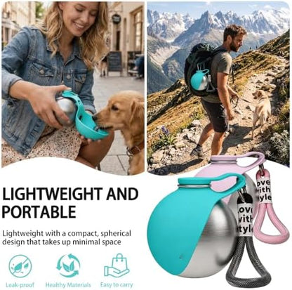 Portable Pet Water Bottle & Collapsible Dog Bowls, Spill Proof Water Dispenser, Cat Food Container & Dog Treat Holder, Small Size Pet Supplies Travel Accessories for Puppy Walking & Gifts - Image 5