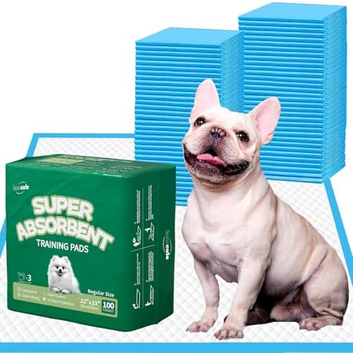IMMCUTE Puppy Pads 22"x23" 100 Count | 6-Layer Leak-Proof & Super Absorbent Dog Training Pads | Disposable Potty Pads for Puppies, Dogs, Cats & Rabbits | Blue & White by IMMCUTE