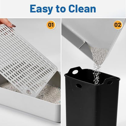 Cat Litter Box Steps, Adjustable 3-Step, 13.5x9x7in, Light Grey - Image 5