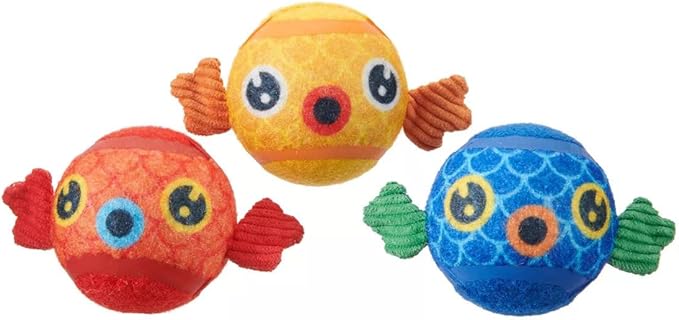 Barkbox Dog and Puppy Toy Guppies Trio of Tennis Balls for Tough Chewers, Fun Fetch and Perfect for Playful Pups, Durable, Engaging and Entertaining, Dog Toys to Keep Them Busy