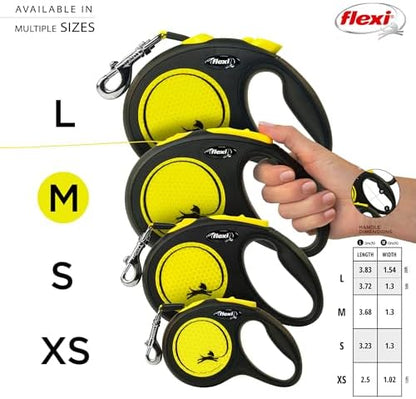 FLEXI® Neon Tape Retractable Dog Leash, Medium, 16 ft - Neon Yellow/Black - Image 5