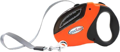 SmartLead Retractable, Reflective, Heavy-Duty 16-Foot Nylon Dog Leash, Tangle Free, Anti-Slip Brake Technology, Easy Grip Handle, Good for Dogs up to 110 Pounds – Orange (RL05OR)