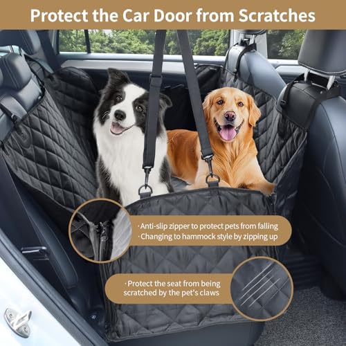 Viaviat Dog Car Seat Cover,Pets Back Seat Extender,600D Heavy Durable 100% Waterproof Scratchproof Soft Dogs Hammock, Nonslip Backseat Protector for Cars Trucks SUVs - Image 3