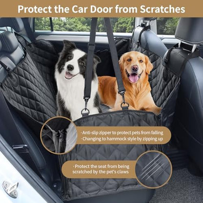Viaviat Dog Car Seat Cover,Pets Back Seat Extender,600D Heavy Durable 100% Waterproof Scratchproof Soft Dogs Hammock, Nonslip Backseat Protector for Cars Trucks SUVs - Image 3