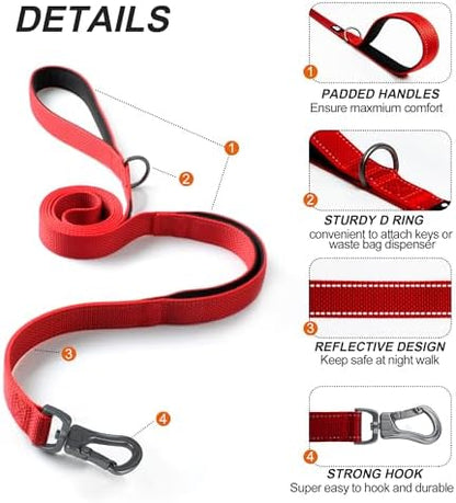 Twoear 6FT 1IN Heavy Duty Dog Leash for Large Dogs with 2 Padded Handles - Image 2