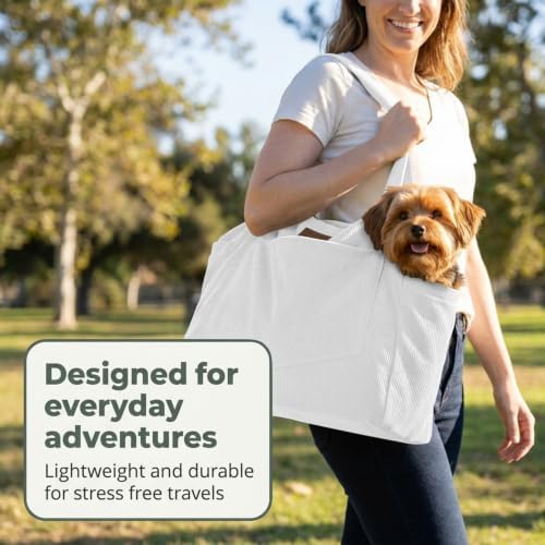 Everyday Cozy Carry Dog Tote for Small Dogs up to 13 lbs, White - Image 6