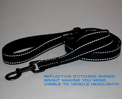 Max and Neo Double Handle Traffic Dog Leash - Reflective, Donates to Dog Rescue (Black, 6 FT) - Image 7