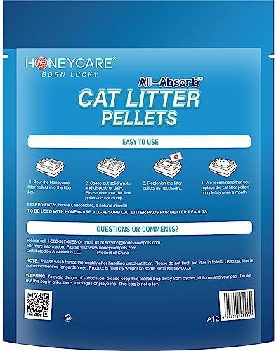 Honey Care All-Absorb Cat Litter Pellets, Zeolite, Long-Lasting Odor Control Non-climping Litter, 14 Lbs Pack - Image 5