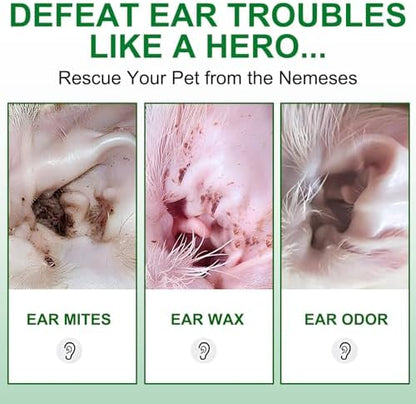 Pet Ear Cleaner Wipes 50Pcs - Cleaning, Soothing, and Deodorizing Itchy Ears, Dog Ear Wipes & Cat Ear Wipes, Pet Ear Relief Solution - Image 4