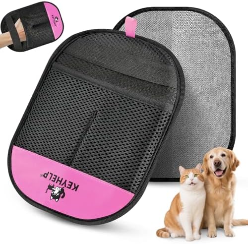 Pet Hair Removal Glove for Dogs & Cats, Newly Upgraded Reusable Electrostatic Pet Hair Glove, Magic Brush Pet Hair Remover Tool for Clothing, Couch, Carpet, Car Seat（Pink） by MainProducts