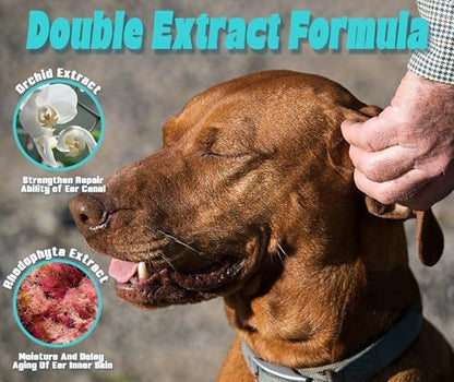 Ear Cleanser for Dogs and Cats, Pet Ear Wash Cleaning Solution with Orchid Extract Release Itching and Deodorize, Fragrance Free 200ml - Image 2