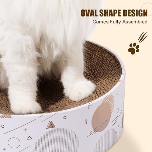SMARTBEAN Oval Sturdy Cat Scratching Cardboard Pad Breathable Cat Scratch Pad, Cat Scratching Cardboard for Indoor Cats, Furniture Protecter - Image 6