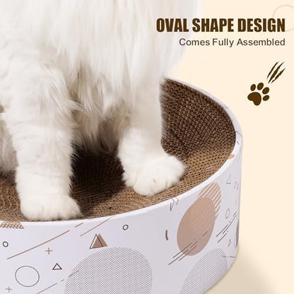 SMARTBEAN Oval Sturdy Cat Scratching Cardboard Pad Breathable Cat Scratch Pad, Cat Scratching Cardboard for Indoor Cats, Furniture Protecter - Image 6