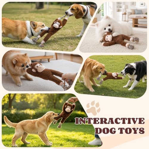 Interactive Tug of War Plush with Squeaker Durable Dog Rope Chew Toys - Image 4