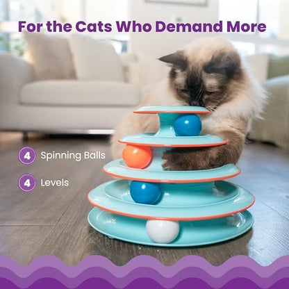 Catstages Chase Meowtain 4-Tier Interactive Cat Track Toy, 10.1" x 7.1" - Image 3