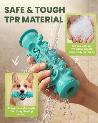 Dog Chew Toys for Medium Large Dogs, Toothbrush Toy with Rope, Blue - Image 5