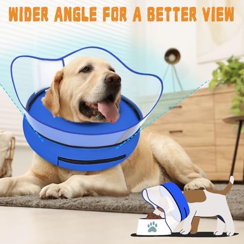 Elevated Inflatable Dog Cone Collar Alternative After Surgery, Dog Donut Collar, Soft Pet Cone to Stop Licking for Small Medium Large Dogs - Image 5