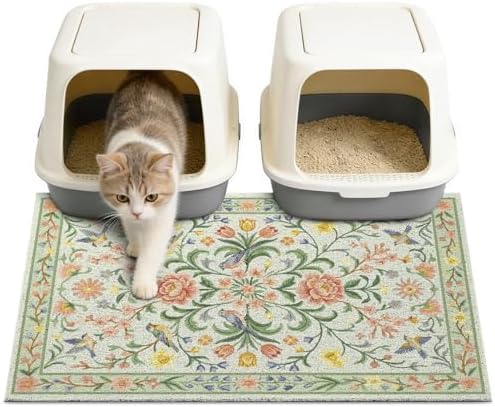 Unicorn Catcher 33"x22" Cat Litter Mat Non-Slip Washable Litter Box Mat by UnicornCatcher