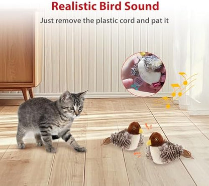 Gigwi Chirping Bird Cat Toys 2 Pack, Automatic Squeaky Toy for Cats - Image 4