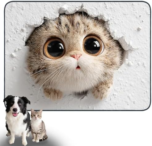 Nuxovilar Adorable Feline Pet Food Mat Polyester 23.62x17.71 Inches by Nuxovilar