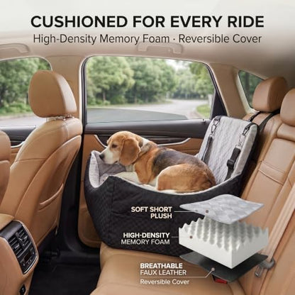 Dog Car Seat, 5" Elevated Cushion, Front/Back Seat, Dogs & Cats 30 lbs - Image 2