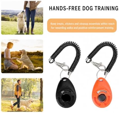 Dog Treat Pouch for Pet Training, 3-Way Wear Training Bag with 2 Clickers, Collapsible Bowl & Poop Bag, Large Capacity Dog Training Kit with Adjustable Waist Belt/Shoulder Strap for Walking - Image 4