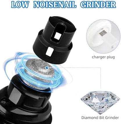 2-Speed Silent Groom Pro Nail Grinder, Rechargeable Quiet Dog Nail Trimmer, Gentle Electric Pet Nail Grinder Tool for Medium Small Dogs & Cats - Image 2