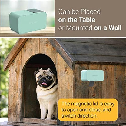 SVD.PET Dog Poop Bag Dispenser, Wall Mount Waste Bag Dispenser with Magnetic Lid Holds 8 Rolls of Waste Bags, Indoor/Outdoor Wall mount or Place on the Table (Spearmint, Dispenser only)) - Image 2
