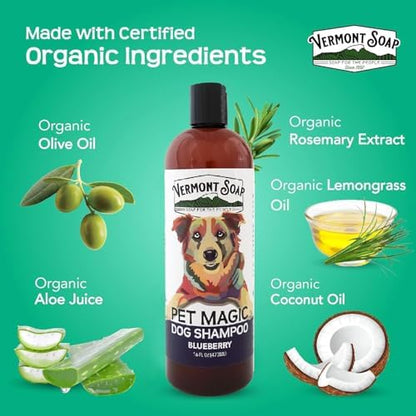 VERMONT SOAP Organic Pet Shampoo, Blueberry Natural Dog Shampoo, 16 oz - Image 4