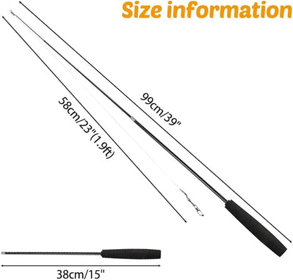 MiOYOOW Cat Toys Wand, Retractable Cat Rod 3-Section Interactive Cat Toys with EVA Non-Slip Handle for Indoor Cats Kittens(Not Include Replacement)