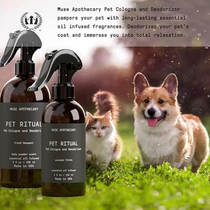Muse Apothecary Pet Ritual Pet Cologne Spray for Dogs - Dog Perfume Spray Long Lasting After Bath - Pet Perfume for Dogs - Essential Oils Infused - 8oz, Fresh Bouquet - Image 2
