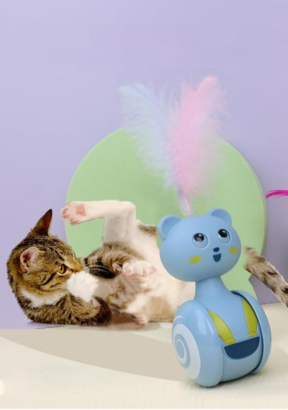 Cat Toys cat Feather Toy A Gentle Push Will Move Forward, Teasing Cats and Interactive Toys,Cute cat Toys, Funny cat Toys,