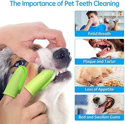 2 Pack Toothbrush for Dog,135ºSurround Bristles for Easy Teeth Cleaning, Finger Tooth Brush Dental Care for Puppies, Cats and Small Pets - Image 3