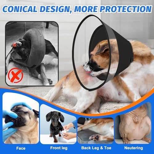 Dog Cone Collar with Soft Padding to Stop Licking, Elizabeth Recovery Collar After Surgery for Large Medium Small Dogs, Comfortable Pet Head Cone Alternative for Neutering Spay Injury(XL) - Image 2