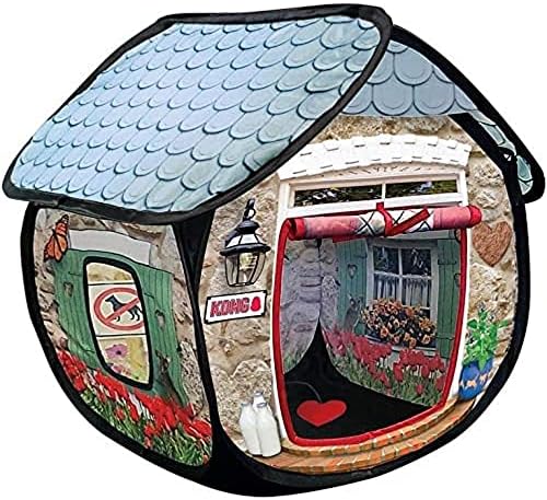 KONG PlaySpaces Bungalow Cat Hideaway - Hide and Seek Collapsible Tunnel with Toys - Image 4