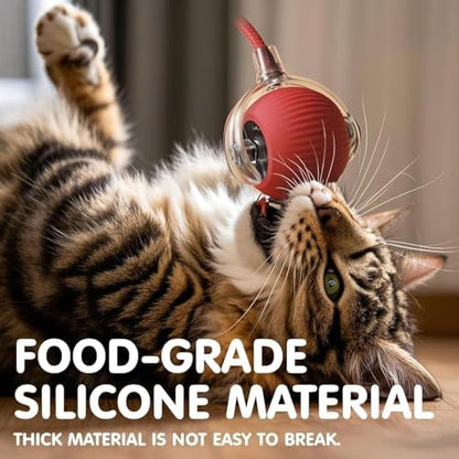 Durable Interactive Cat Toys for Indoor Cats, Smart Automatic Cat Chase Ball Toy, Upgraded Speedy Tail Kitten Toy for Bored Indoor Adult Pets (red, 01) - Image 5