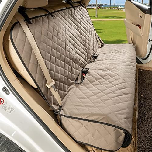 VIEWPETS Bench Car Seat Cover Protector, Waterproof Heavy-Duty, Khaki - Image 2
