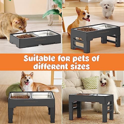 URPOWER Raised Dog Bowls 4 Height Adjustable Elevated Bowl Stand - Image 7