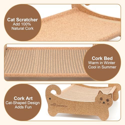 Cork Cat Scratcher Bed 2in1 Larger-Scratching Post-Cat Furniture - Image 2