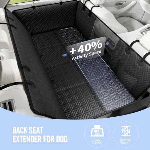 Dog Car Seat Cover for Back Seat, Hard Bottom Back Seat Extender for Dog - Image 2