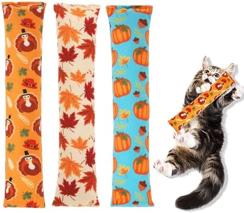KOOLTAIL Cat Catnip Toys for Thanksgiving, 3 Pack Durable Soft Kicker Toy Filled with Natural Catnip, Interactive Bite Resistant Chew Teeth Cleaning Gift for Indoor Cats Kitten by KOOLTAIL