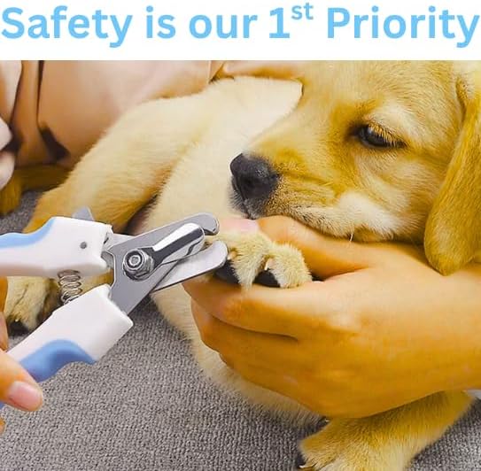 Dog Pets Nail Clippers and Trimmers - with Safety Guard to Avoid Overcutting, Free Nail File, Razor Sharp Blade - Professional Grooming Tool for Pets